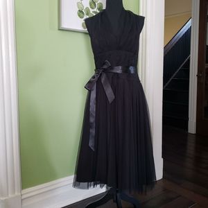 Y2K emo gothic frilly black mesh halter dress